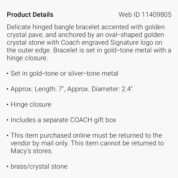 Coach signature bangle - Picture 3 of 3